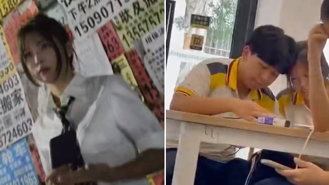 学校奶茶店早恋视频