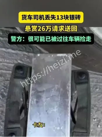物流司机丢银砖